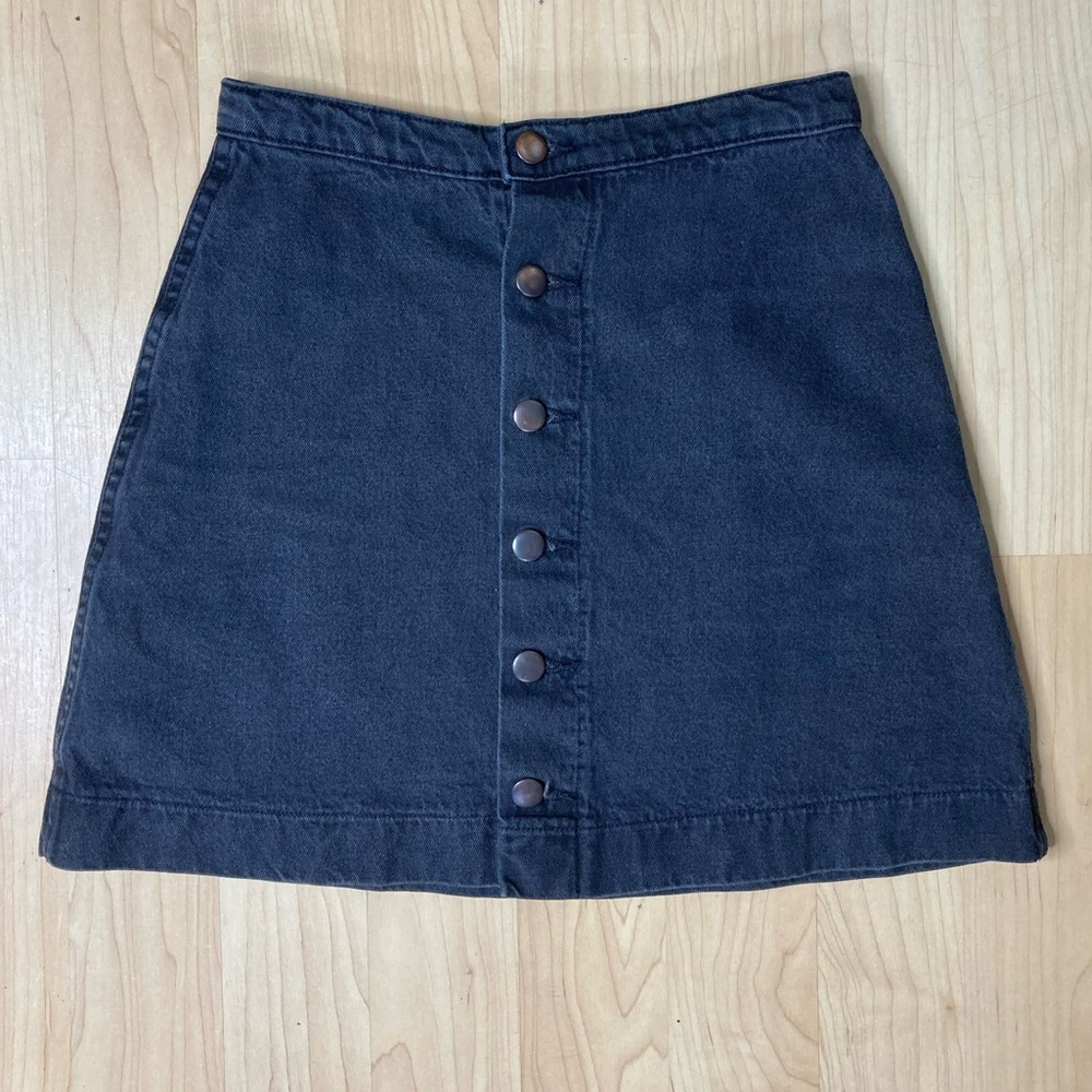 American Apparel Black Denim Skirt